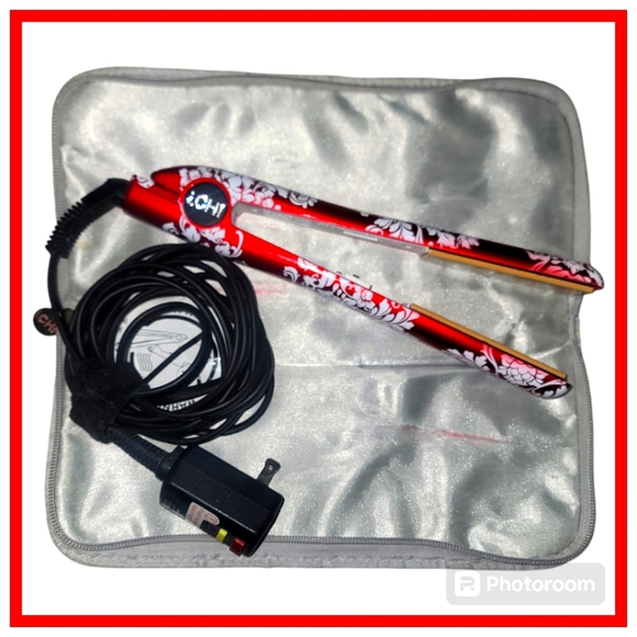 CHI Other - CHI 1" Ceramic Flat Iron and Sparkling Thermal Clutch Bag